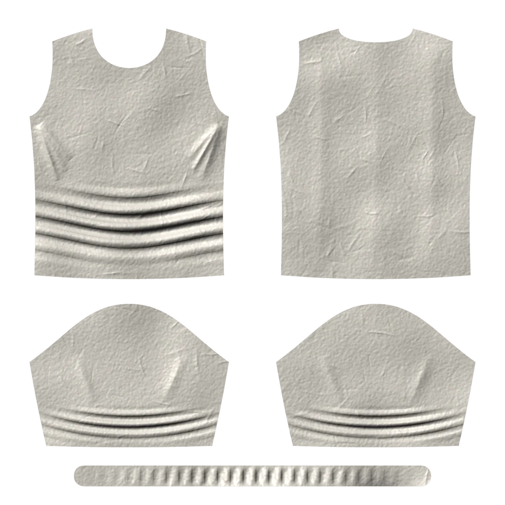Lit wrinkle relief of a T-shirt pattern, bending forward