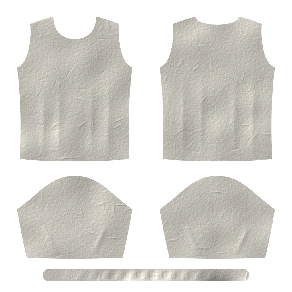 Lit wrinkle relief of a T-shirt pattern at rest